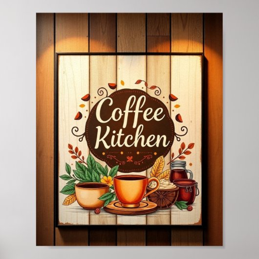 Poster Aesthetic Coffee Kitchen Minimalist Wall Art (Devant)