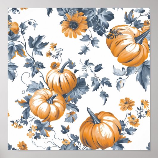 Poster Aesthetic Tiled Pumpkin Pattern (Devant)
