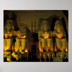 Poster AF, Egypte, Abu Simbel. Chiffres colossaux