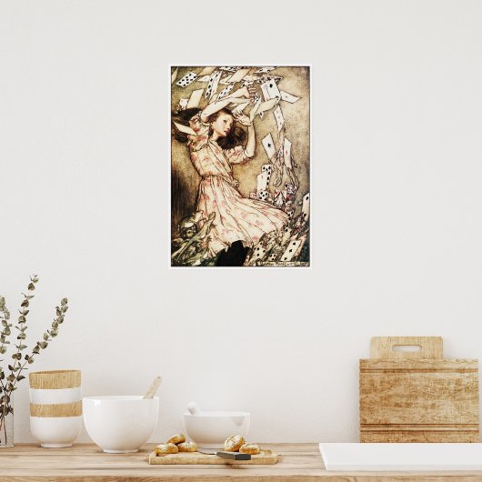 Poster/Afdruk: Alice & het Pak van Kaarten Poster (Keuken)