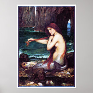 Poster/afdruk: Een zeemeermin van John Waterhouse Poster