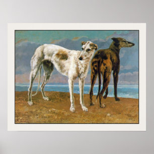 Poster/afdruk grijsheuvel:  Twee Greyhounds Poster