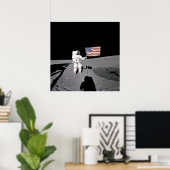 Poster/Afdruk: Moonwalk & American Flag Poster (Thuiskantoor)
