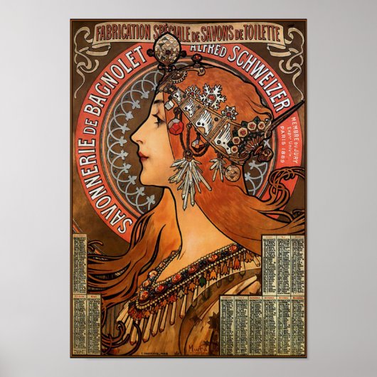 Poster/Afdruk: Mucha - "Savonnerie de Bagnolet" Poster (Voorkant)