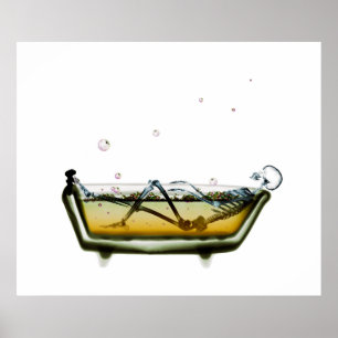 Poster/afdruk X-Ray Skeleton Bath Origineel negati Poster