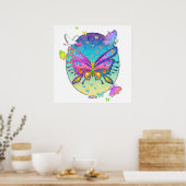 Poster, afdrukken, kunst - BUTTERFLY POP ART Poster (Keuken)