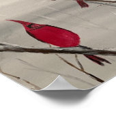 Poster afdrukken met kardinalen (Hoek)