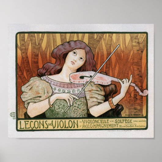 Poster Afdrukken: Violin Lessen van Paul Berthon (Voorkant)