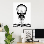 POSTER/AFDRUKKEN X-RAY VISION SKELETON SKULL - B&W POSTER (Thuiskantoor)