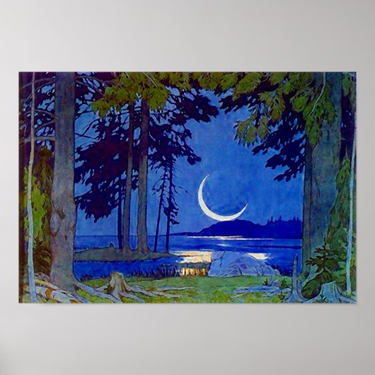 POSTER AFDRUKNORTHWOODS SLIVER MOON REFLECTION (Voorkant)