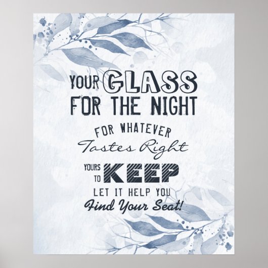 Poster Affectation de sièges de mariage Verre pour la nui (Devant)