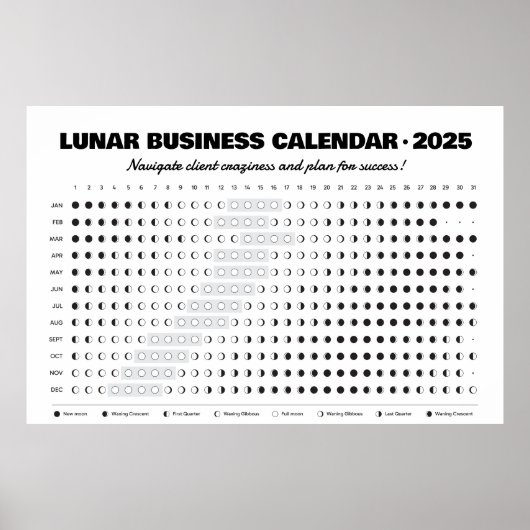 Poster Affection de Pleine lune Lunaire Business Calendar (Devant)