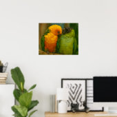 Poster Affection tropicale - Perroquets dans la lumière f (Bureau à domicile)