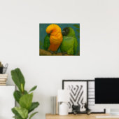 Poster Affection tropicale - Perroquets dans la lumière f (Bureau à domicile)