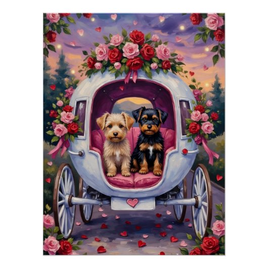 Poster Affenpinscher Dog Valentine's Day (Devant)