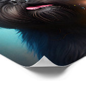 Poster Affenpinscher fête le gâteau des ballons d'anniver (Coin)