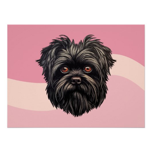 Poster Affenpinscher Monkey Dog Affens Terrier (Devant)