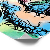 POSTER AFFICHAGE D'ART SCRIBBLE FACE RAINBOCE (Coin)