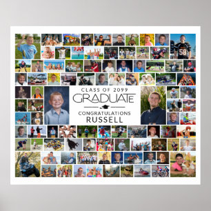 Poster Affichage de collage de photos de remise de diplôm