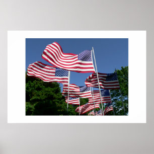 Poster Affichage de drapeau américain
