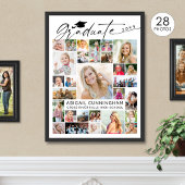 Poster Affichage de fête de collage de photos 28 diplômés