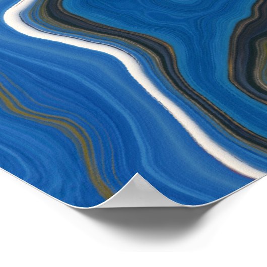 POSTER AFFICHAGE DE MUR DE BLUES ABSTRAITES (Coin)