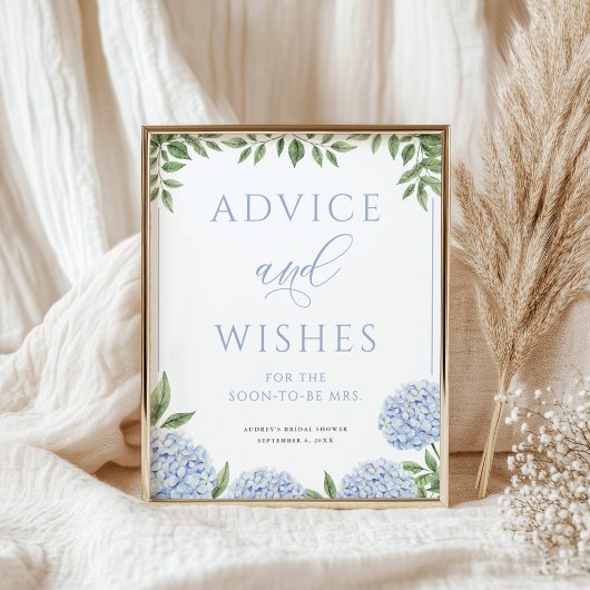 Poster Affichage des conseils et des souhaits Blue Hydran