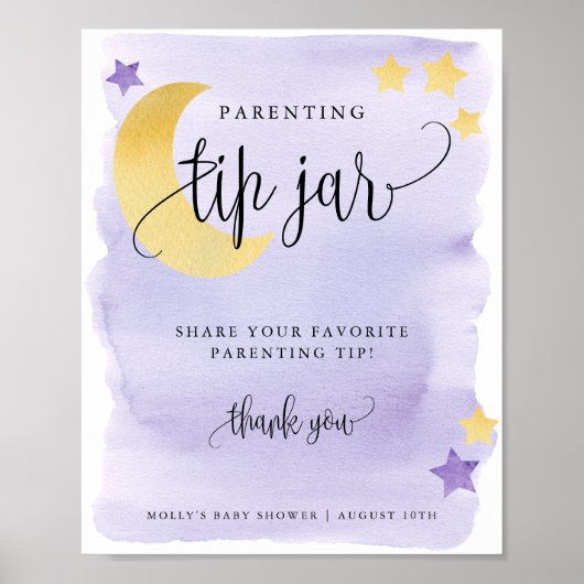 Poster Affichage du pot à pourboires pour conseils de par (Devant)