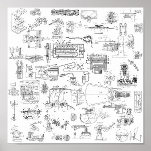 Poster Affichage éclaté Diagrammes de brevets Imprimer (Devant)