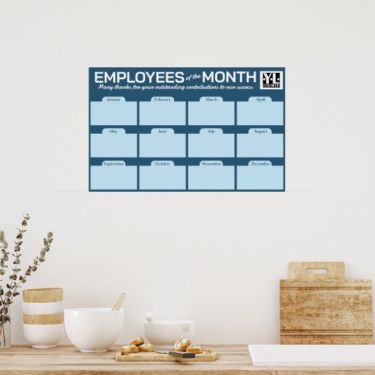 Poster Affichage photo de plusieurs employés du mois (Cuisine)