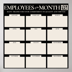 Poster Affichage photo de plusieurs employés du mois Post