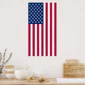 Poster Affichage vertical approprié du drapeau des États- (Cuisine)