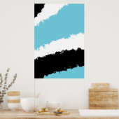 Poster Affiche, Aquarelle Bleue, Minimalisme Abstrait (Cuisine)