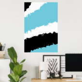 Poster Affiche, Aquarelle Bleue, Minimalisme Abstrait (Bureau à domicile)