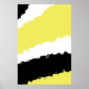 Poster Affiche, Aquarelle Jaune, Minimalisme Abstrait