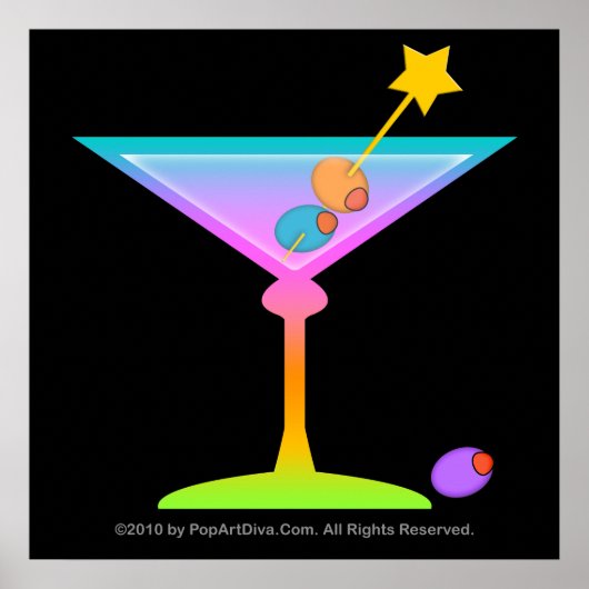 Poster Affiche, Art - Rainbow Martini (Devant)