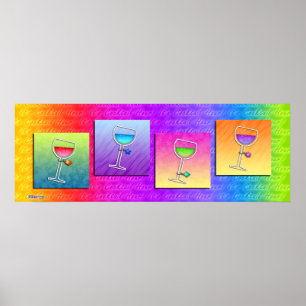Poster Affiche, Bannière - Vin Pop Art