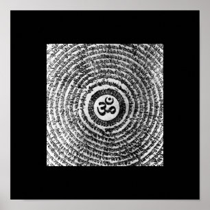 Poster affiche, bourdonnement de padme de l'OM mani,