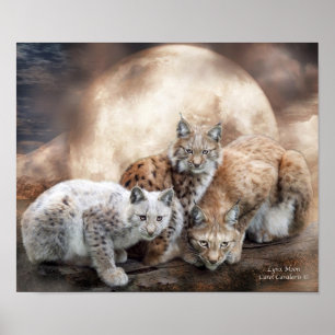 Poster Affiche/copie d'art de lune de Lynx