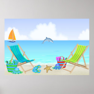 Poster Affiche/copie de détente de plage