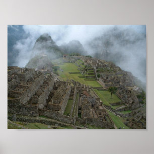 Poster "Affiche de 14x10.5 de Machu Picchu brumeux"