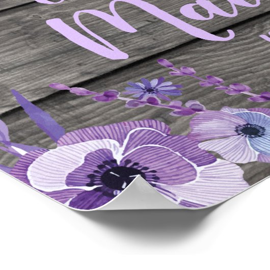 Poster Affiche de bienvenue Elephant Rustique Purp (Coin)