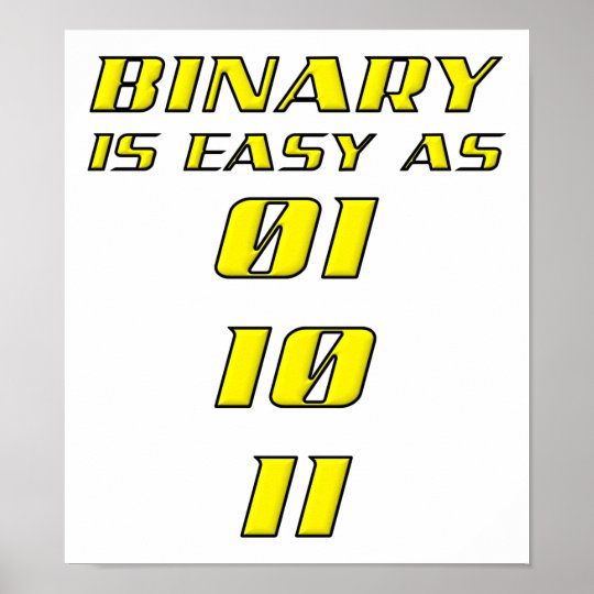 Poster Affiche drôle binaire facile