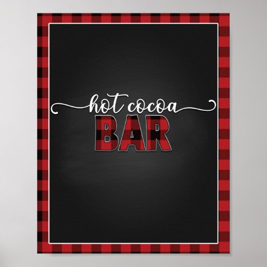 Poster Affiche/enseigne 20x25 Hot Cocoa Bar Flannel Fling (Devant)