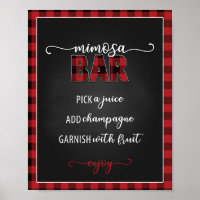 Affiche/enseigne Mimosa Bar Flannel Fling 8x10