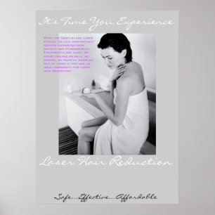 Poster Affiche-Femme de cheveux de laser en serviette