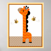 Poster Affiche/Impression pour la nurserie de bébé girafe (Devant)