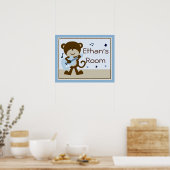 Poster Affiche/Impression Rockstar/Monkey Rocker Adorable (Cuisine)