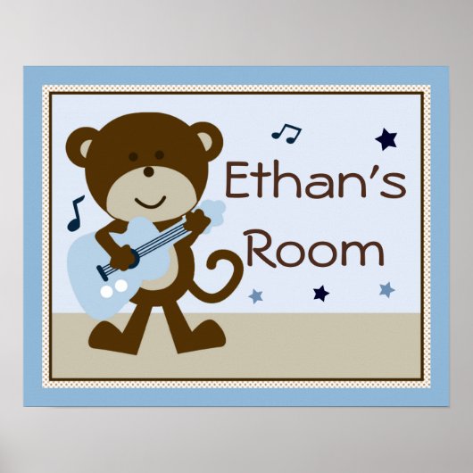 Poster Affiche/Impression Rockstar/Monkey Rocker Adorable (Devant)