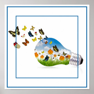 Poster Affiche-Papillons 12" X12 "